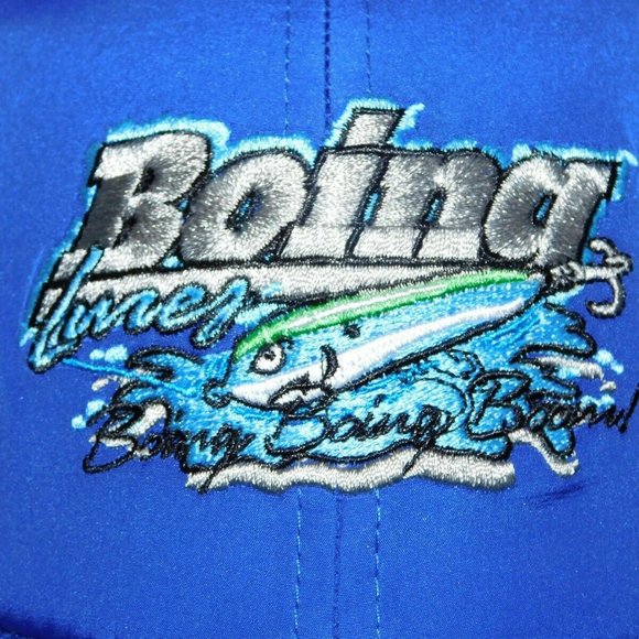 Boing Fishing Lures strap back  Hap Cap Blue New without Tags - Picture 2 of 8